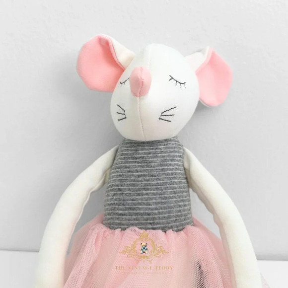 NWT Pretty Girls Princess Ballerina Dolly Plush Toy Handmade Mouse Cute Kids Toy - Picture 3 of 3